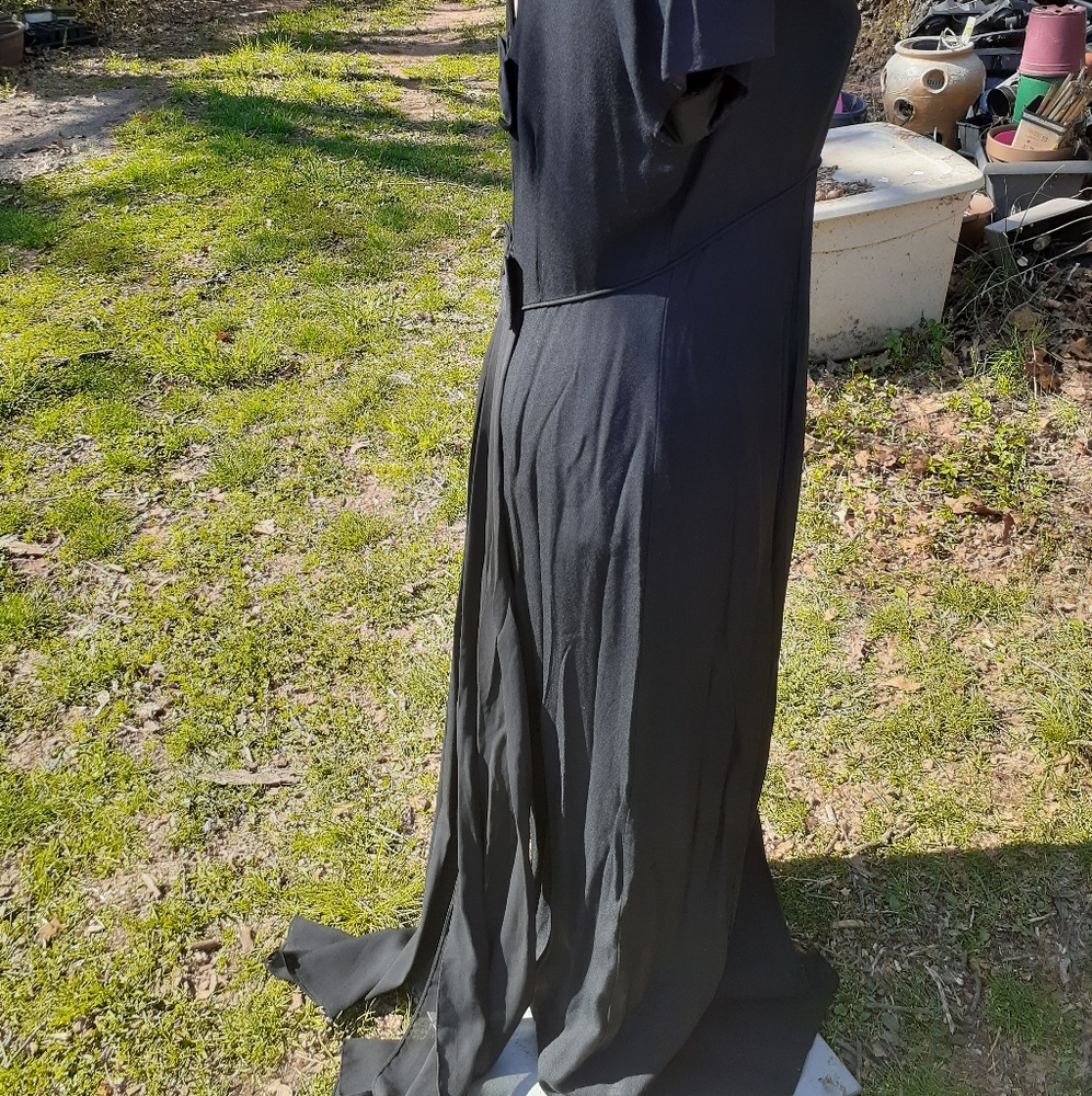 Jeffrey & Dara long black dress with bows, 12 - Picture 3 of 6